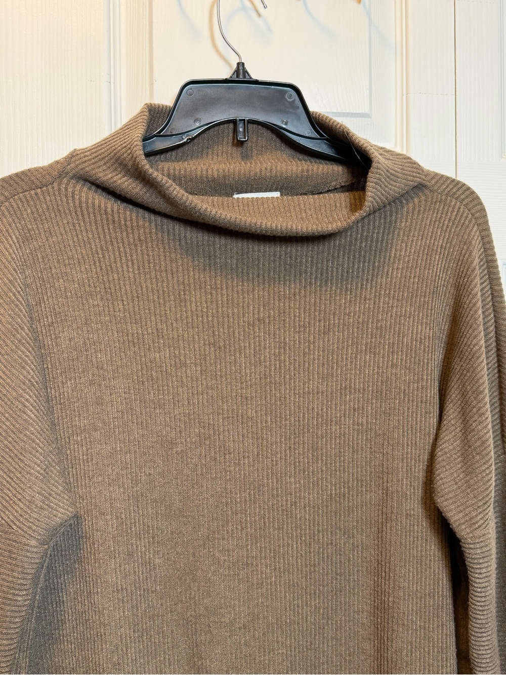 Andrée by Unit XL Brown Ribbed Cowl Neck Sweater Relaxed Dolman Sleeve Top - Picture 2 of 7